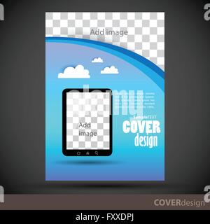 Brochure del vettore, flyer, cover Design modello. Può essere usato come un concetto per il graphic design. Proporzionalmente per il formato A4 Illustrazione Vettoriale