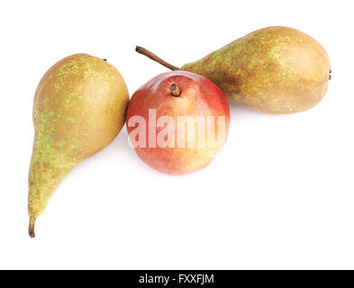 Verde, rosso, giallo composizione di pere Foto Stock