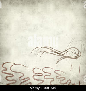 Textured vecchia carta dello sfondo con la ballerina di flamenco illustrazione Foto Stock