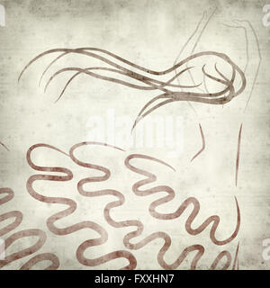 Textured vecchia carta dello sfondo con la ballerina di flamenco illustrazione Foto Stock