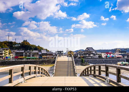 Ponte Kintaikyo in Iwakuni, Hiroshima, Giappone. Foto Stock