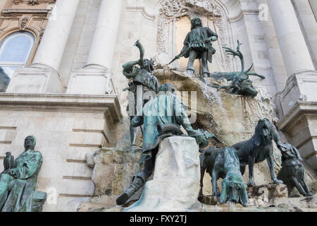 Fontana di Mattia, Castello di Buda, Budapest, Ungheria Foto Stock