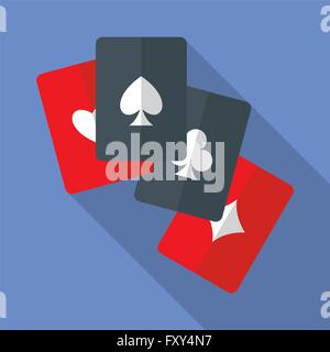 Quattro Assi carte da gioco Illustrazione Vettoriale