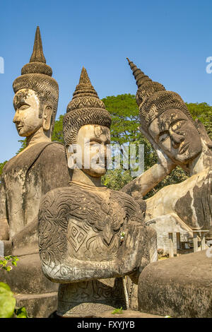 Laos Vientiane Buddha Park, o Xieng Khuan, buddisti e indù statue, iniziata da un monaco, Luang Pu Bunleua Sulilat nel 1958 Foto Stock