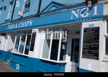 No.1 di pesce e ristorante di chip, cromer, North Norfolk, Inghilterra Foto Stock