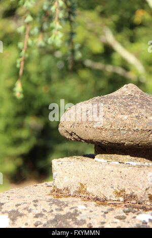 Lanterna di pietra in un giardino giapponese a Nantes (Francia). Foto Stock