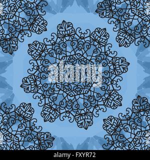 Seamless Mandala di stampa dello sfondo. Vintage elemento decorativo su infinite texture. Disegnata a mano sullo sfondo. Islamica, arabi, indiani, asiatici, motivi Ottomano. Illustrazione Vettoriale