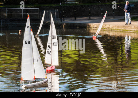 Il modello di Newquay Yacht Club al Lago Trenance in Newquay, Cornwall. Foto Stock