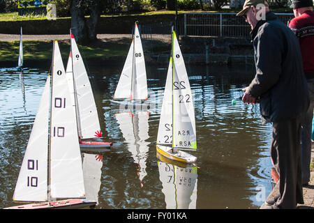 Il modello di Newquay Yacht Club al Lago Trenance in Newquay, Cornwall. Foto Stock