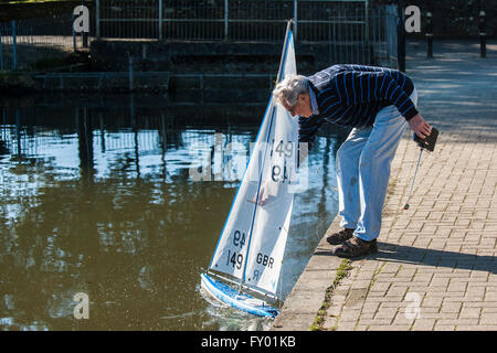 Il modello di Newquay Yacht Club al Lago Trenance in Newquay, Cornwall. Foto Stock