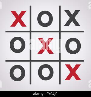 Tic Tac Toe XO gioco , tic tac, TOE, x, gioco, o Illustrazione Vettoriale
