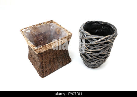 Cesti floreali vimini e Willow Foto Stock