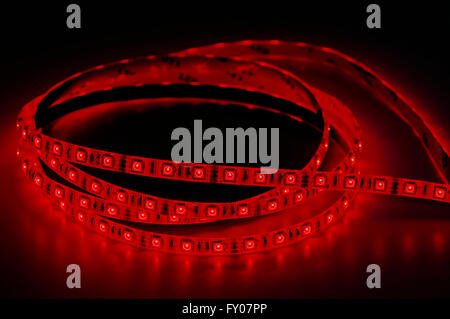 Rosso luce Led Strip RGB Foto Stock