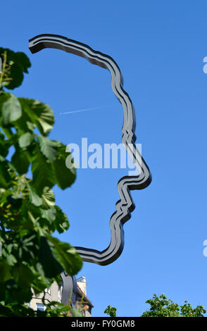 Denkmal, Georg Elser, Wilhelmstrasse, nel quartiere Mitte di Berlino, Deutschland Foto Stock