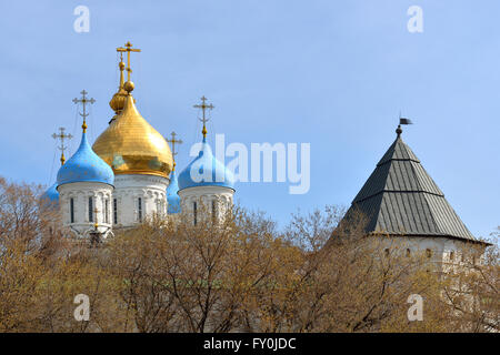 Monastero Novospassky (nuovo monastero di Salvatore) è uno dei monasteri fortificati che circonda Mosca da sud-est Foto Stock