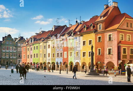 Poznan, la Piazza del Mercato Vecchio, Polonia, Europa Foto Stock