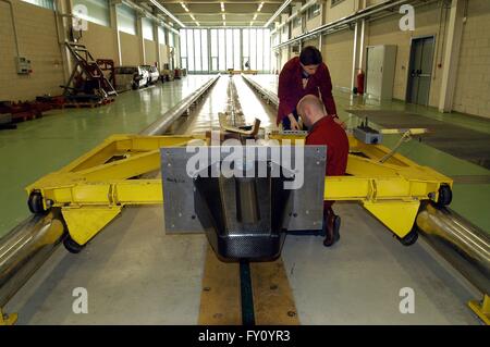 Università degli Studi di Milano - Sede Bovisa (Italia), Dipartimento di Ingegneria, crash test di laboratorio Foto Stock