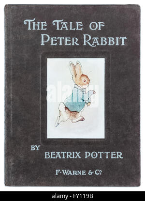 Coperchio anteriore del 'il racconto di Peter Coniglio' a Beatrix Potter (1866-1943), prima edizione commerciale pubblicato da F. Warne & Co. nel 1902. Vedere la descrizione per maggiori informazioni. Foto Stock