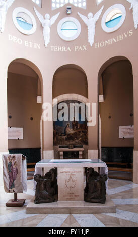 La nascita di Cristo. I pastori nei campi di Betlemme dove angeli celebra la nascita di Cristo ora un sito cattolico a Shepherd's Hill Foto Stock