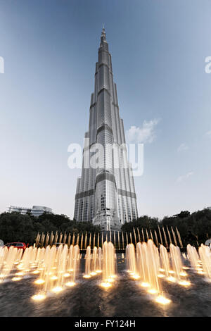 Architettura di Dubai, l'edificio più alto di Burj Khalifa Foto Stock