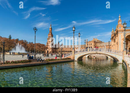 Placa de Espana, piazza di spagna, Siviglia, Andalusia, Spagna Foto Stock