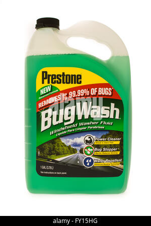 Winneconne, WI - 27 Luglio 2015: un gallone di dimensione di Prestone bug wash. Foto Stock