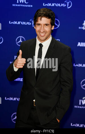 Raul frequentando il XVII Laureus World Sports Awards 2016 alla fiera di Berlino il 18 aprile 2016 a Berlino, Germania. Foto Stock
