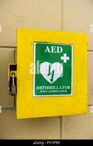 Defibrillatore bloccato a Clonakilty, West Cork, Irlanda. Foto Stock