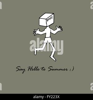 Dire ciao a estate idea. Illustrazione Vettoriale