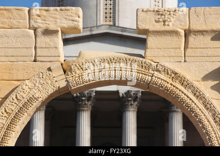 Palmyra di Arco di Trionfo ricreato in Trafalgar Square, Central London, England, Regno Unito Foto Stock