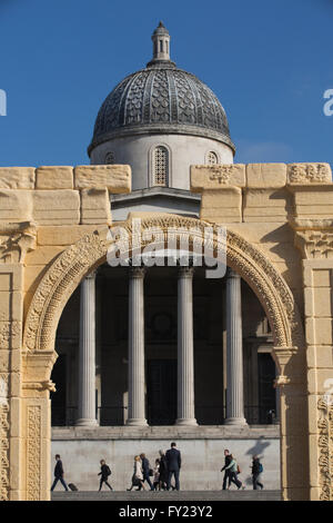 Palmyra di Arco di Trionfo ricreato in Trafalgar Square, Central London, England, Regno Unito Foto Stock