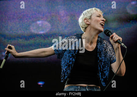 Live 8 Hyde Park, Londra. Luglio 2 2005. Annie Lennox performing live Foto Stock
