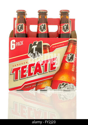 Winneconne, WI - 10 GEN 2016: Un six pack di Tecate birra. Foto Stock