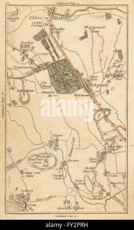 BRENT: Stanmore,Elstree,Edgware,Kenton,Wembley,Colindale,Kingsbury, 1786 Mappa Foto Stock