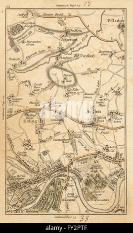 EALING: Brentford, Chiswick, Acton, Kew, Willesden, Wembley, Brent, 1786 Mappa Foto Stock