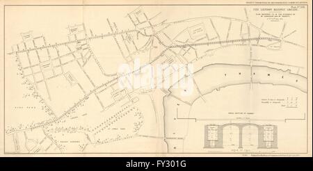 LONDON GALLERIA FERROVIARIA. Centrale/Piccadilly Line precursore. HAWKSHAW, 1855 Mappa Foto Stock