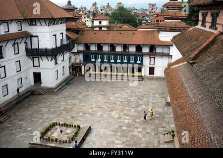 Dettagli architettonici dentro la nasale Chowk ( piazza ) di Hanuman Dhoka ( Vecchio Palazzo Reale ), patrimonio mondiale dell UNESCO, Kathmandu, Foto Stock