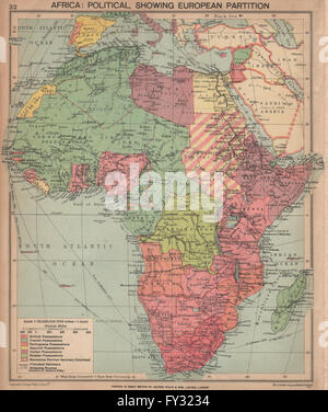 La SECONDA GUERRA MONDIALE IN AFRICA: mostra colonie europee e tedesco mandati, 1940 Mappa Foto Stock