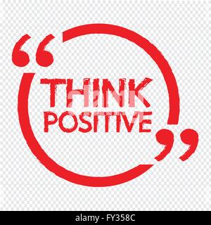 Pensare positivo Lettering Illustration Design Illustrazione Vettoriale