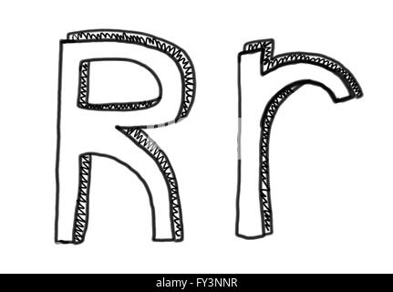 Nuovo disegno carattere R di alfabeto icona logo in elementi di design. Foto Stock