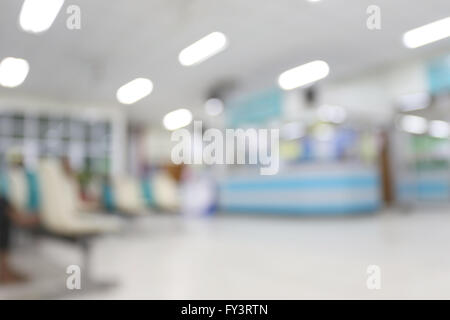 La sfocatura degli interni in ospedale per la progettazione dello sfondo. Foto Stock