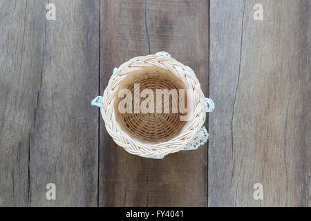 Basket weave di artigianato in legno vecchio per la progettazione dello sfondo. Foto Stock