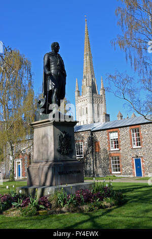 Statua del Duca di Wellington in Norwich Cathedral vicino superiore Foto Stock