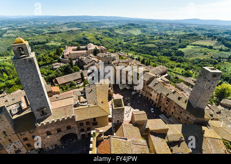 Il paesaggio della Toscana, Italia dal di sopra Foto Stock