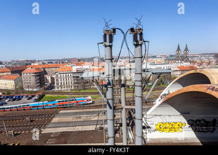 Vista del paesaggio di Karlin Praga, Repubblica Ceca Foto Stock