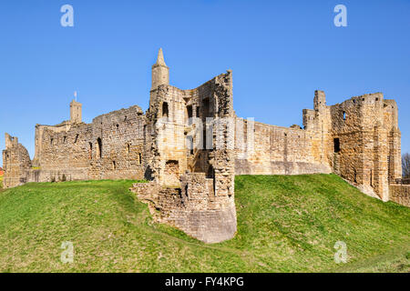 Il castello di Warkworth, Warkworth, Northumberland, England, Regno Unito Foto Stock