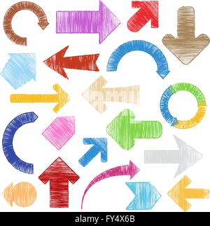 Set di vettore disegnati a mano le frecce Illustrazione Vettoriale