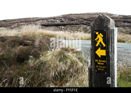 Segno a piedi su Arranmore, County Donegal. Foto Stock