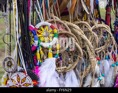 Sfondo con tradizionale nativa i sogni americani catturatori. Foto Stock