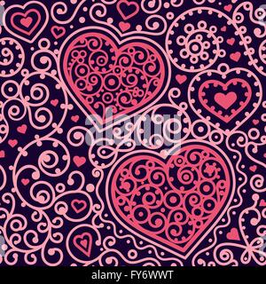 Seamless pattern cuori Illustrazione Vettoriale